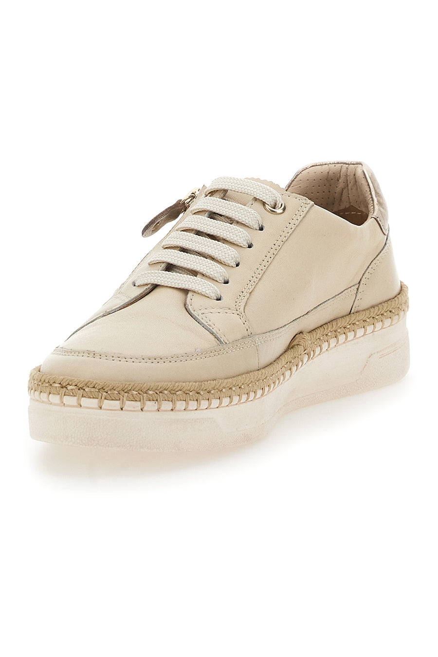 Scarpe Stringate Beige In Vera Pelle Pittarello Active