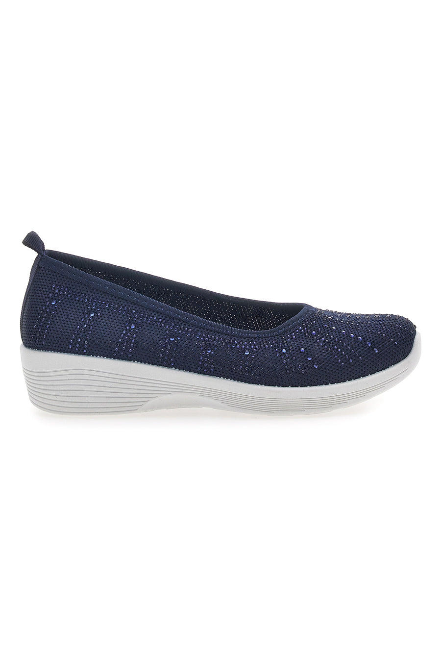 Ballerine Blu In Tessuto Con Strass Prima Riga 429