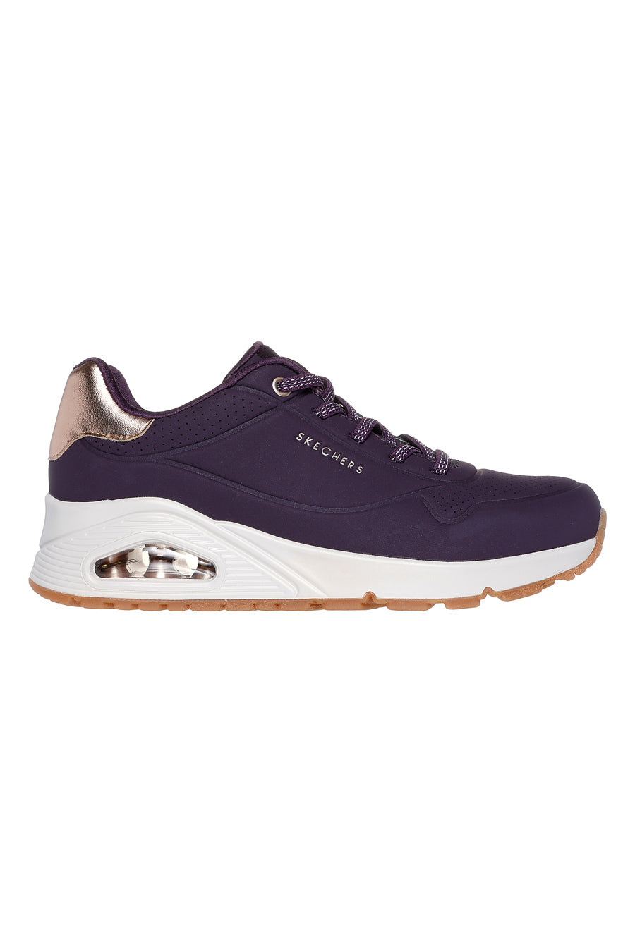 Sneackers viola con suola bianca e dettagli oro Skechers Uno - Shimmer Away