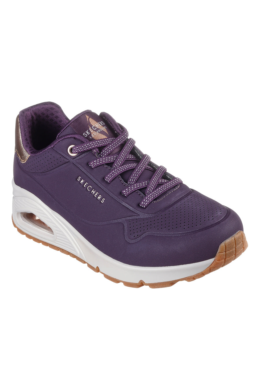 Sneackers viola con suola bianca e dettagli oro Skechers Uno - Shimmer Away