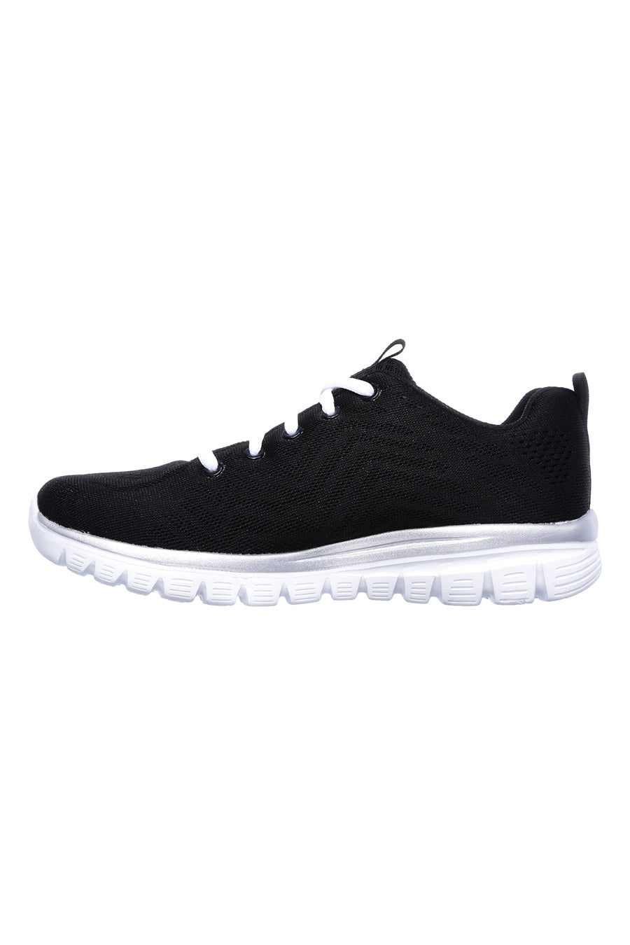 Schwarz-weiße Sneakers mit breiter Sohle Skechers Graceful Get Connected