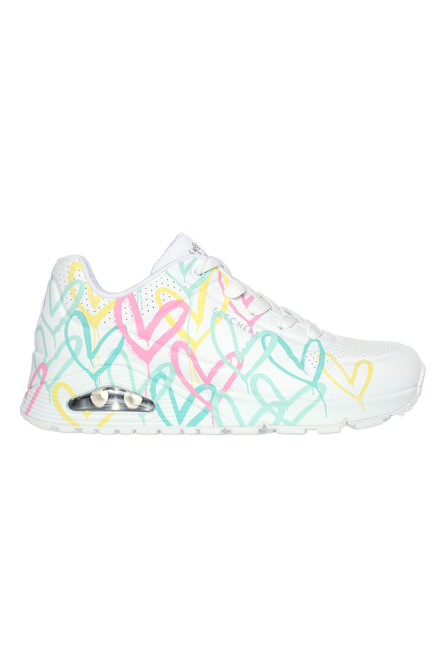 Sneakers Bianche Con Cuori Multicolor Skechers Uno Highlight Love