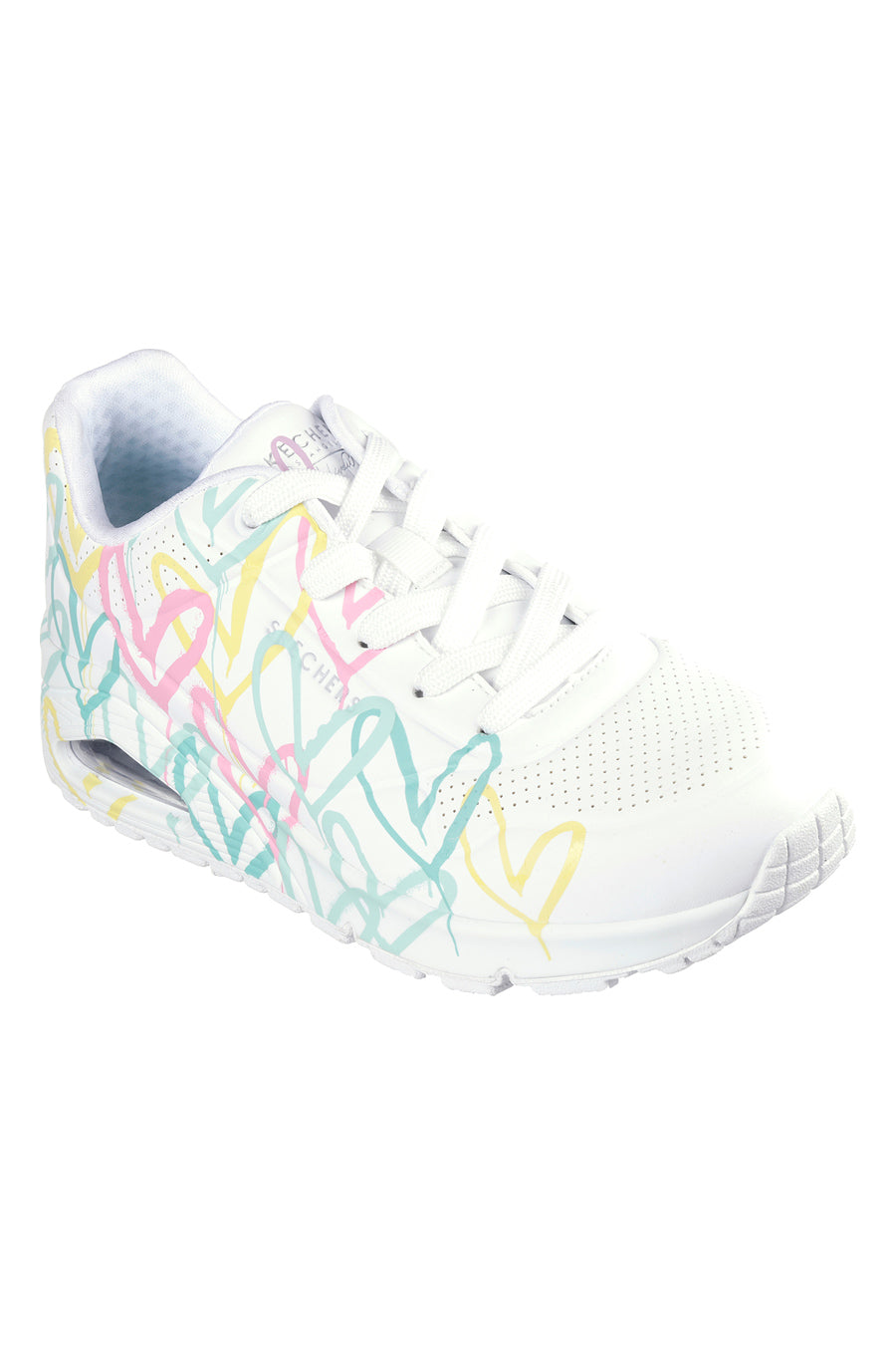 Sneakers Bianche Con Cuori Multicolor Skechers Uno Highlight Love