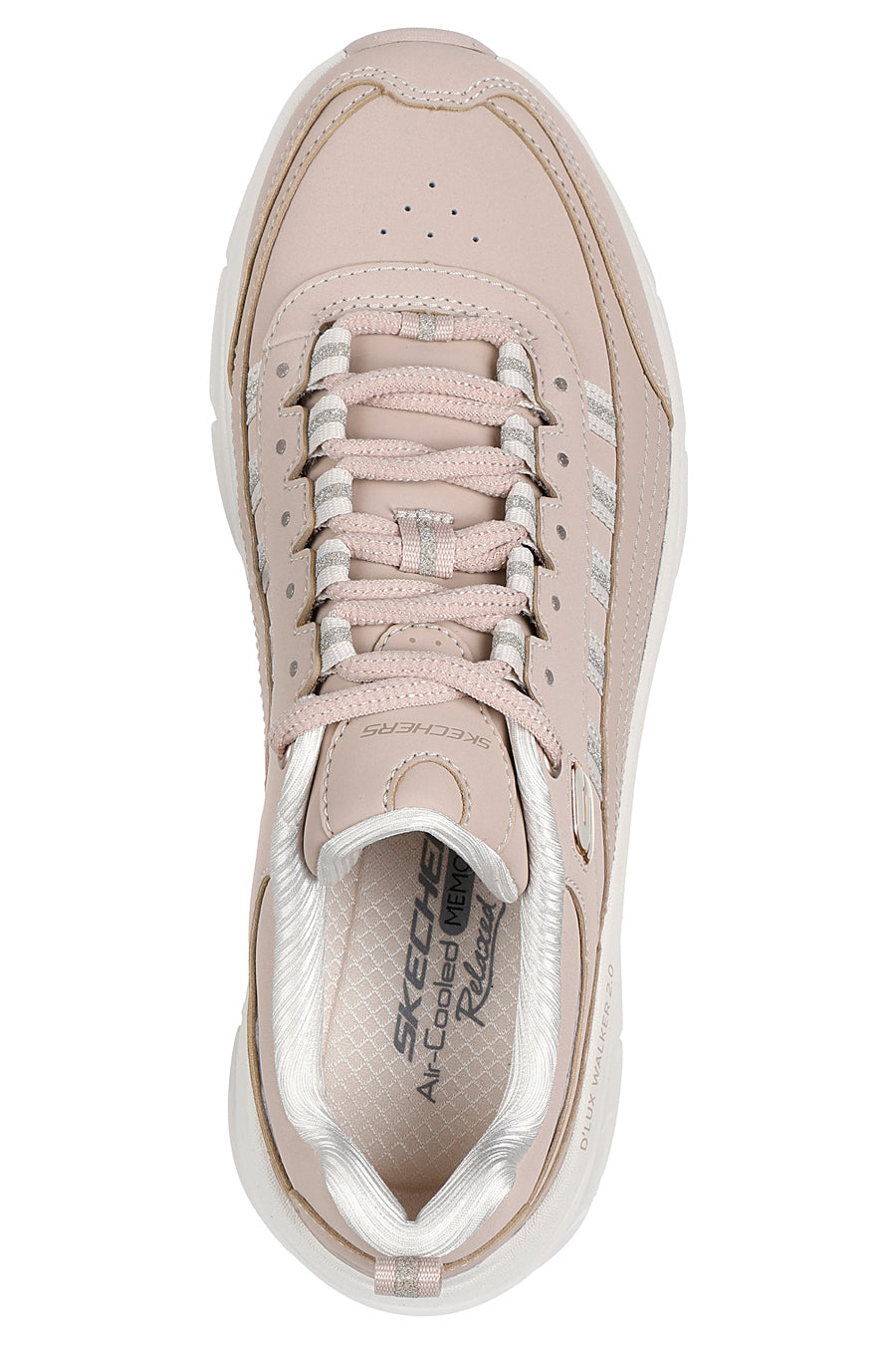 Sneakers Cipria con Dettagli Glitter SKECHERS D'LUX WALKER 2.0 GOLDEN STEP