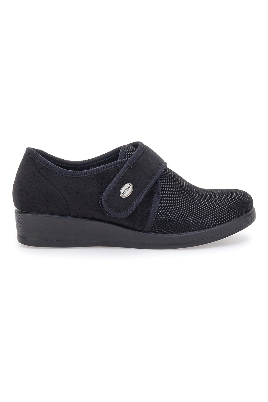 Pantofole nere chiuse con velcro FLY FLOT 38865