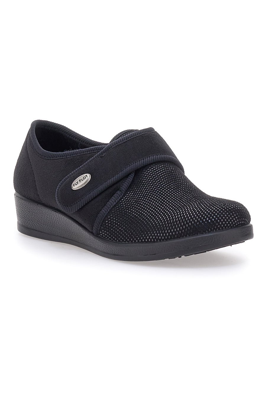 Pantofole nere chiuse con velcro FLY FLOT 38865