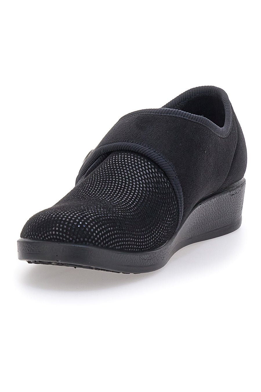 Pantofole nere chiuse con velcro FLY FLOT 38865