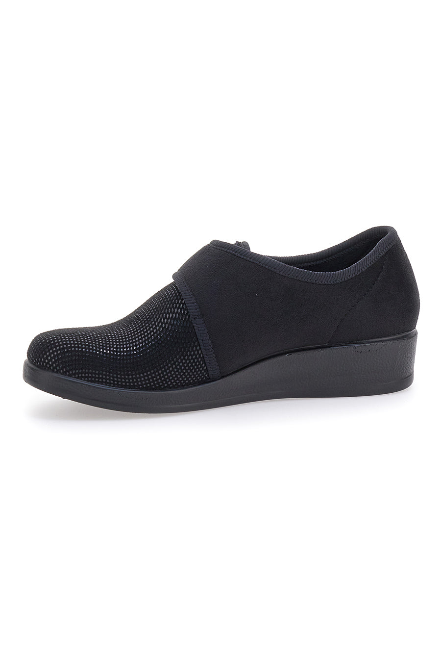 Pantofole nere chiuse con velcro FLY FLOT 38865