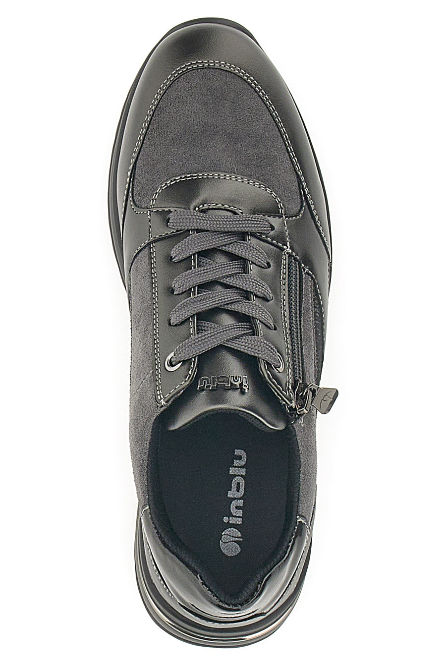 Graue Sneakers mit 5-cm-Plateau Inblu in406025