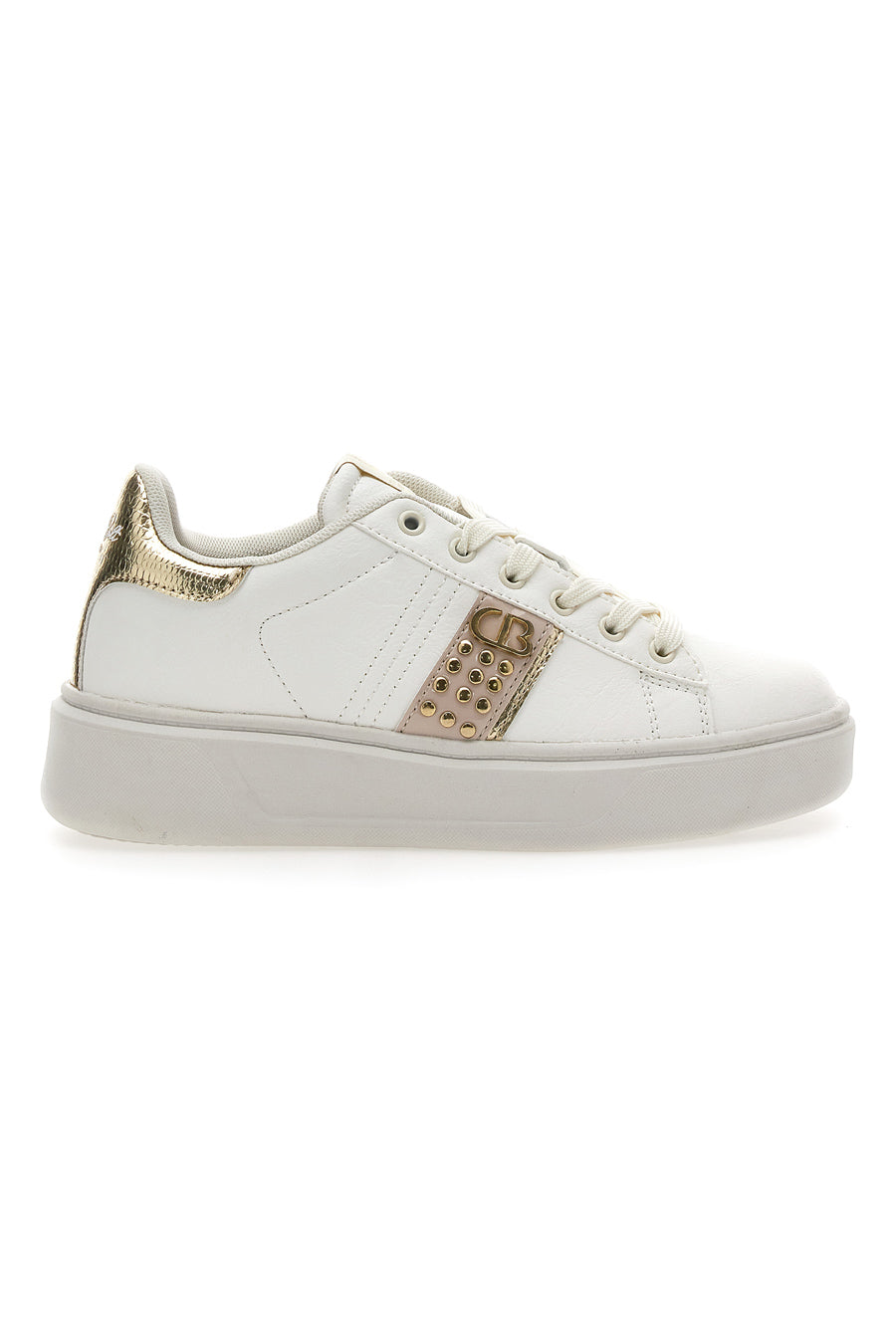 Sneakers Bianche e Con Dettagli Oro Cotton Belt Kips