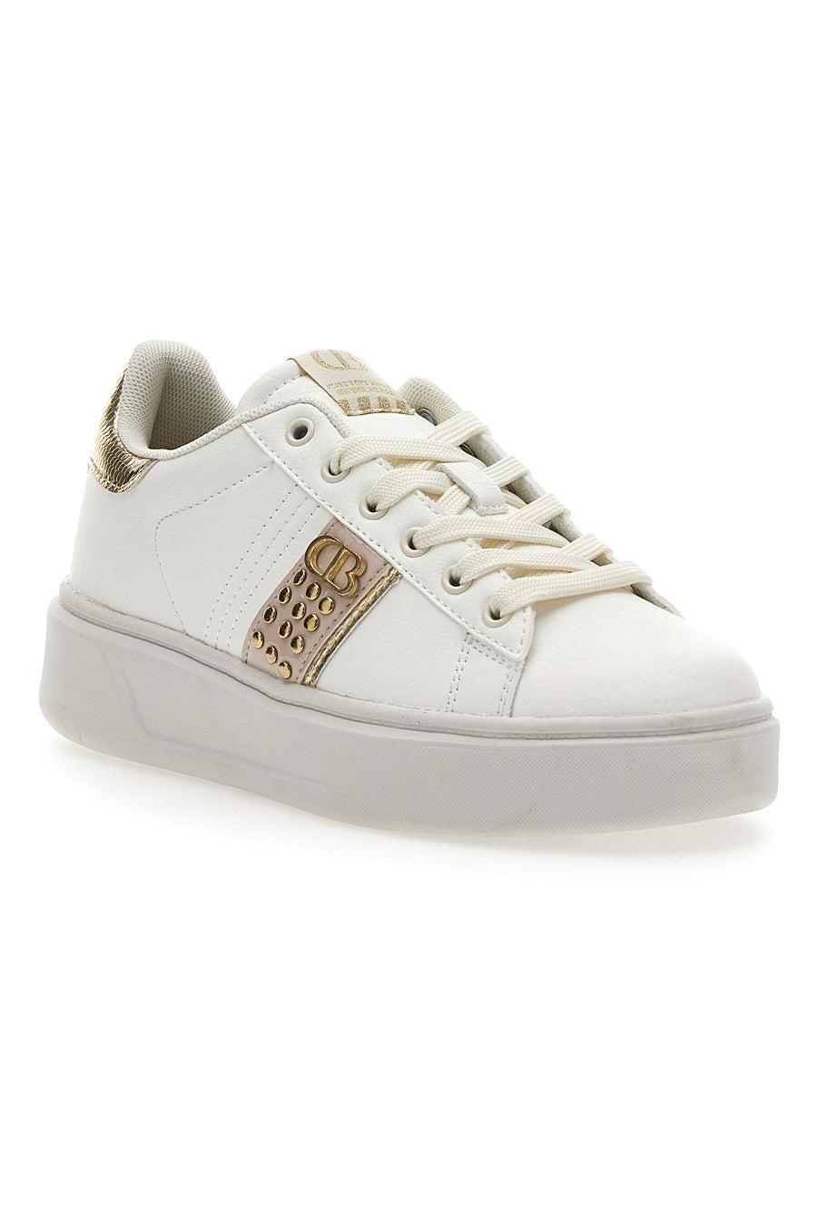 Sneakers Bianche e Con Dettagli Oro Cotton Belt Kips