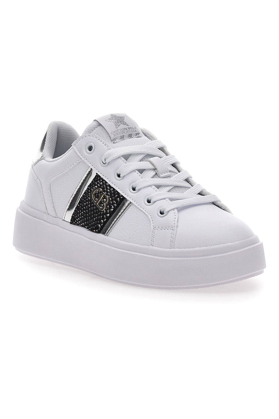 Sneakers Bianche con Dettaglio Argento COTTON BELT CBW424A72