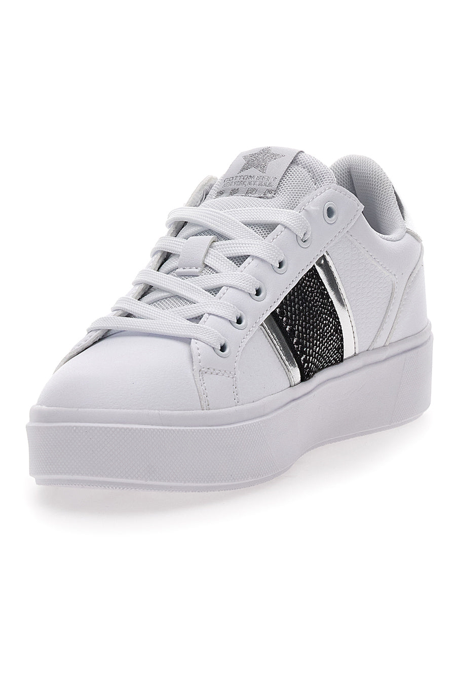 Sneakers Bianche con Dettaglio Argento COTTON BELT CBW424A72