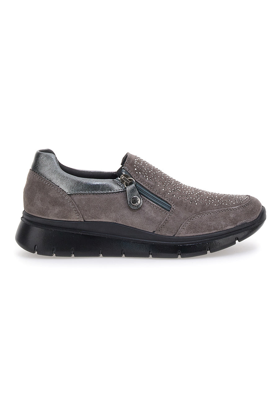 Sneakers Slip on Grigio scuro e brillantini Made in Italy Imac 656170