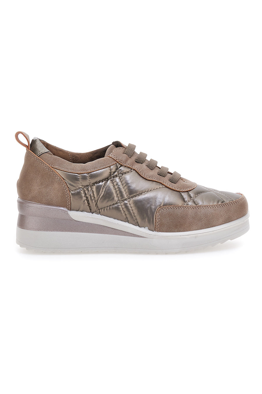 Sneakers Khaki Con Lacci e Suola Platform Mio Tempo 12412