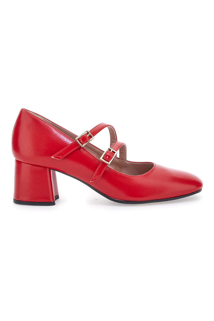 Rote Mary-Jane-Pumps mit doppeltem Riemen, hergestellt in Italien, Pittarello-Klasse 716