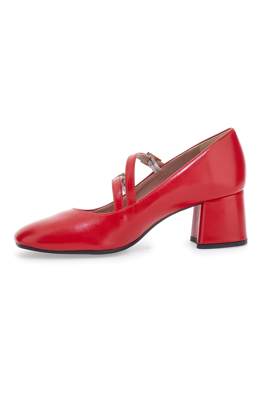 Rote Mary-Jane-Pumps mit doppeltem Riemen, hergestellt in Italien, Pittarello-Klasse 716