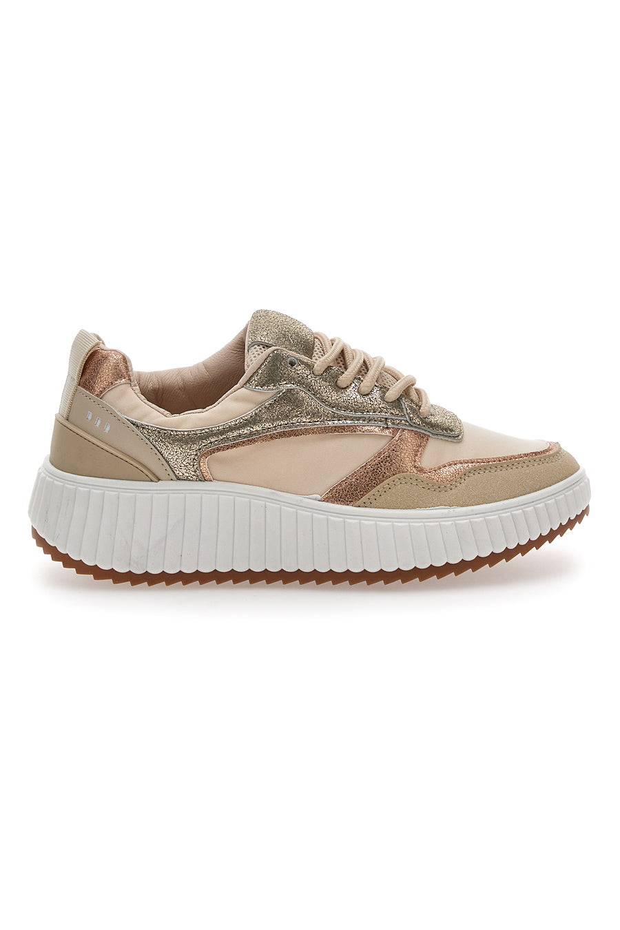 Sneakers Beige con Inserti Metallizzati First Lady 012 da Donna