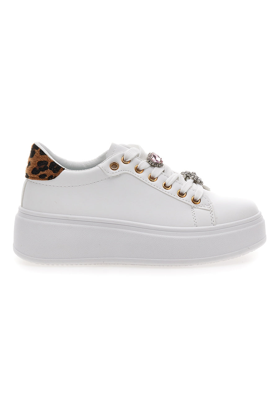 Sneakers Bianche Con Patch Metallici First Lady 010