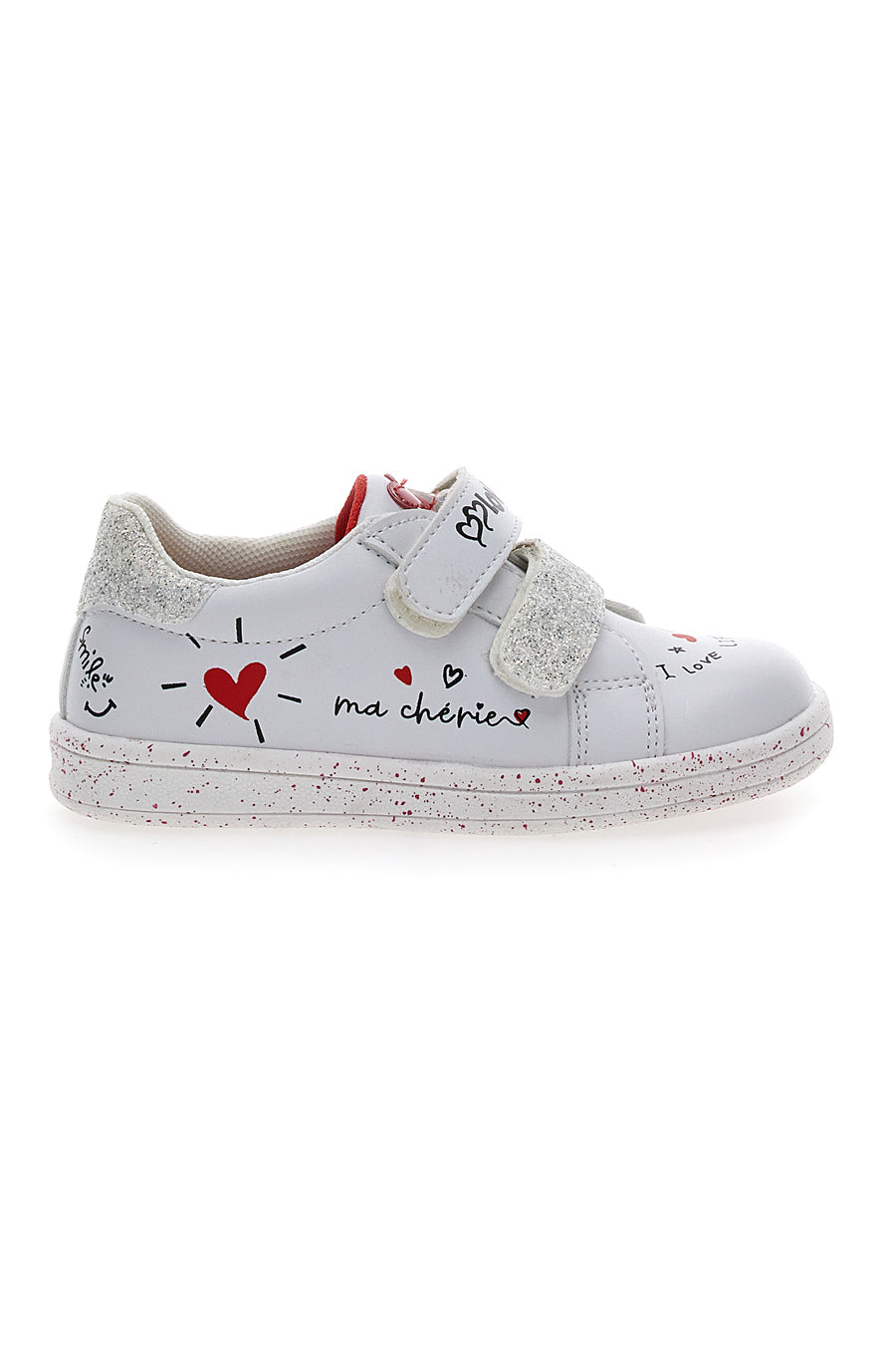 Sneakers Primi Passi Grazie 13577 Bianche con scritte e glitter