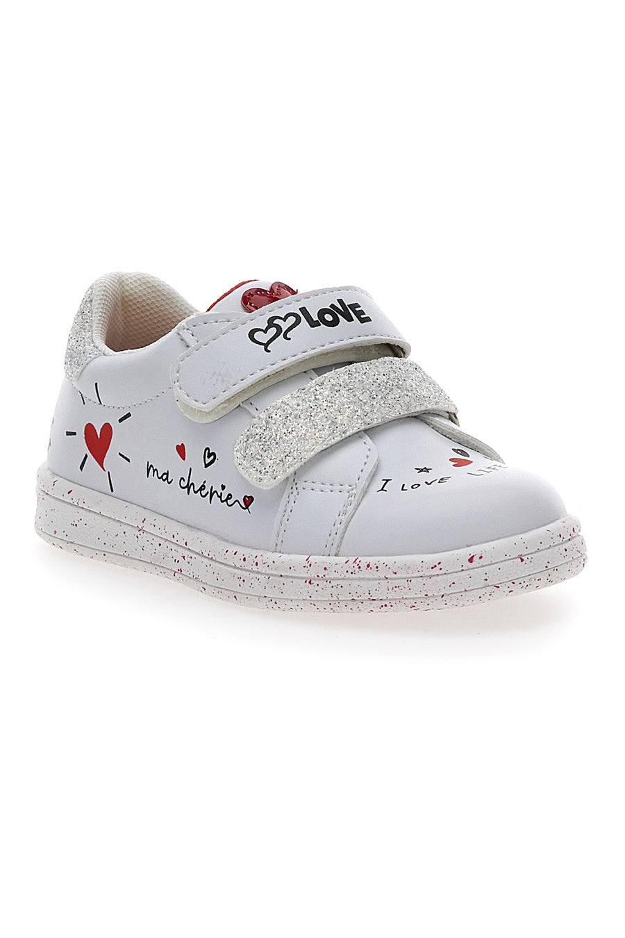 Sneakers Primi Passi Grazie 13577 Bianche con scritte e glitter