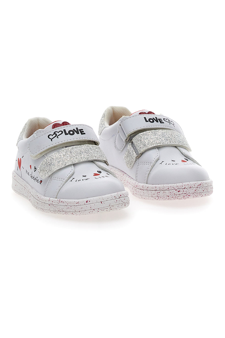 Sneakers Primi Passi Grazie 13577 Bianche con scritte e glitter