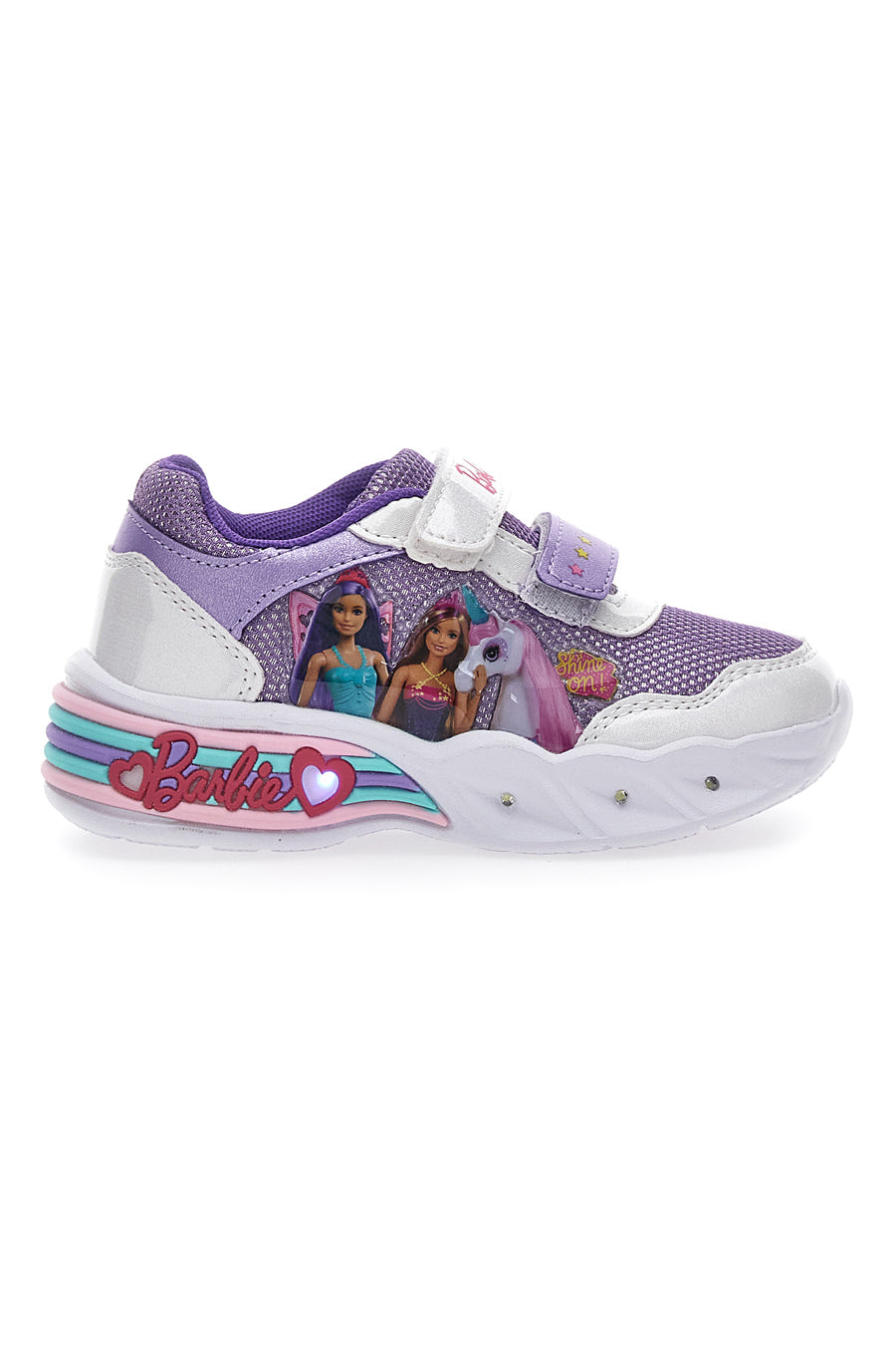 Sneakers con Luci Barbie 1111 Viola e Bianche