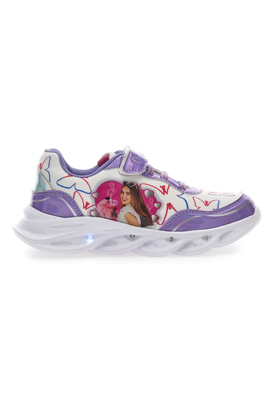 Sneakers Con Luci Charlotte 2221 Viola e Bianche