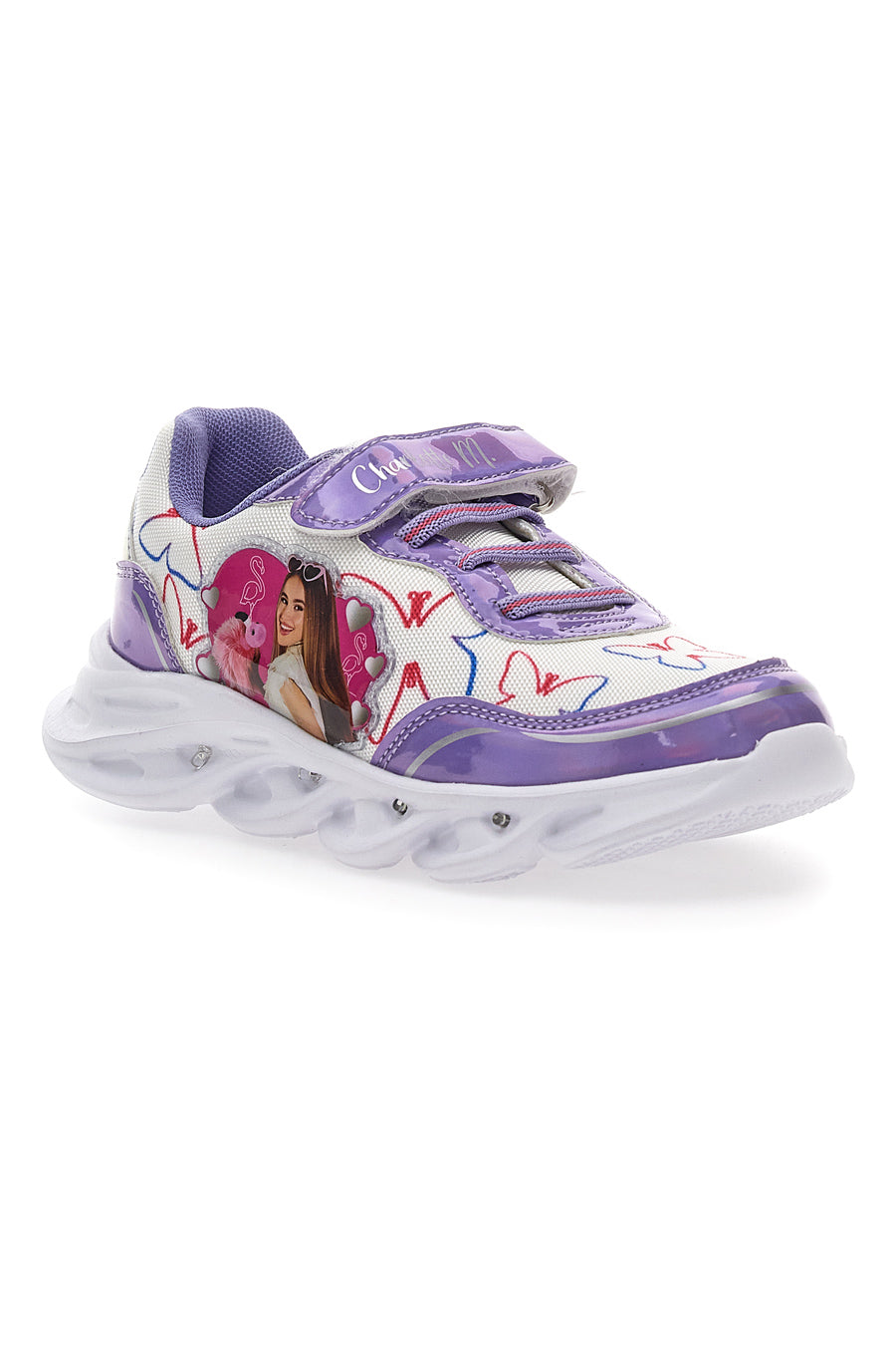 Sneakers Con Luci Charlotte 2221 Viola e Bianche