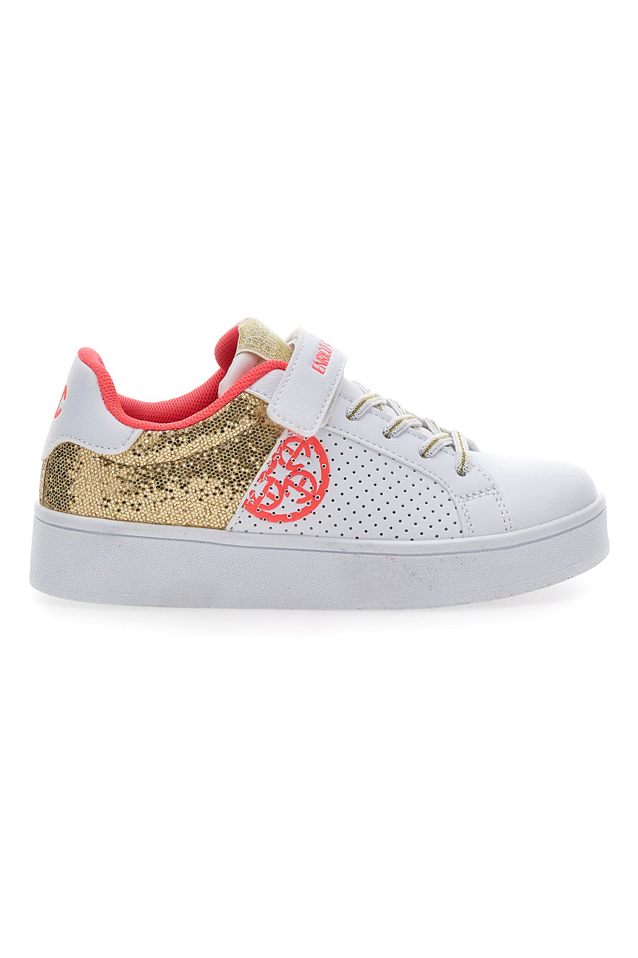 Sneakers Coveri Vanessa Glitter Pu Mesh Bianche e Oro