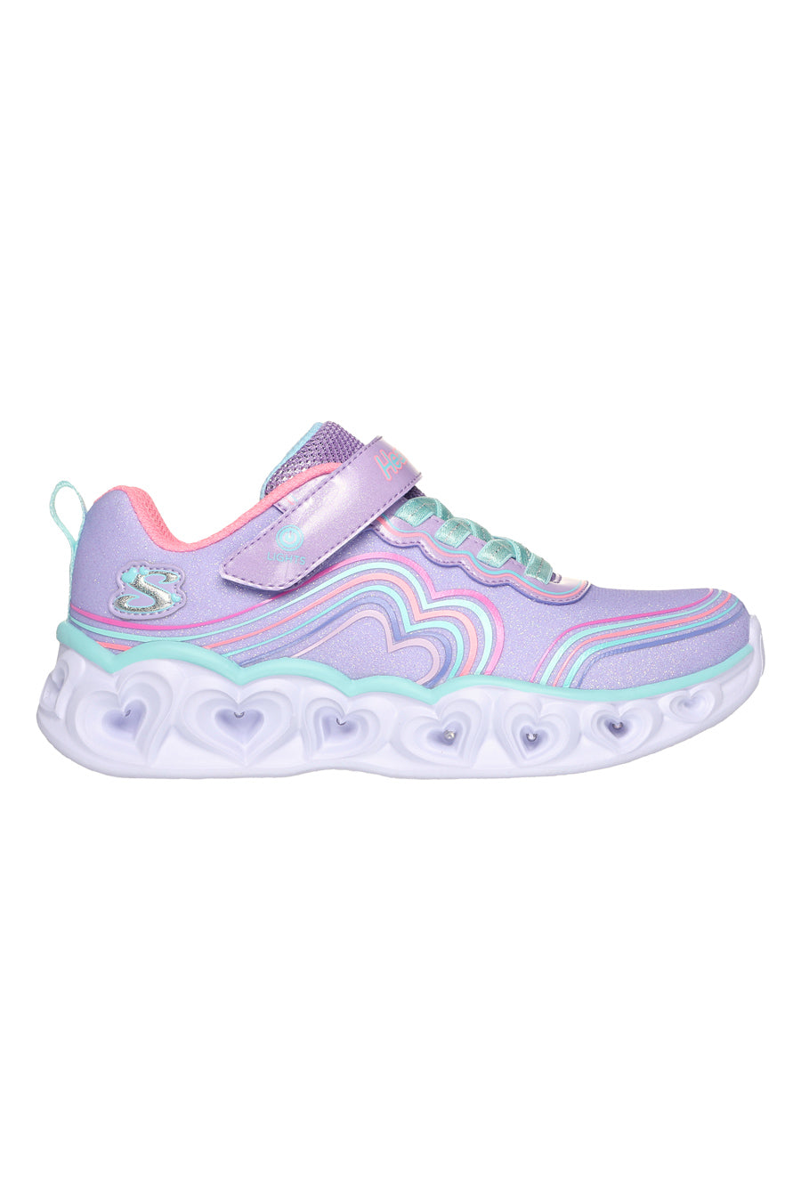 Sneakers con Luci da Bimbi Skechers Heart Lights Retro Hearts