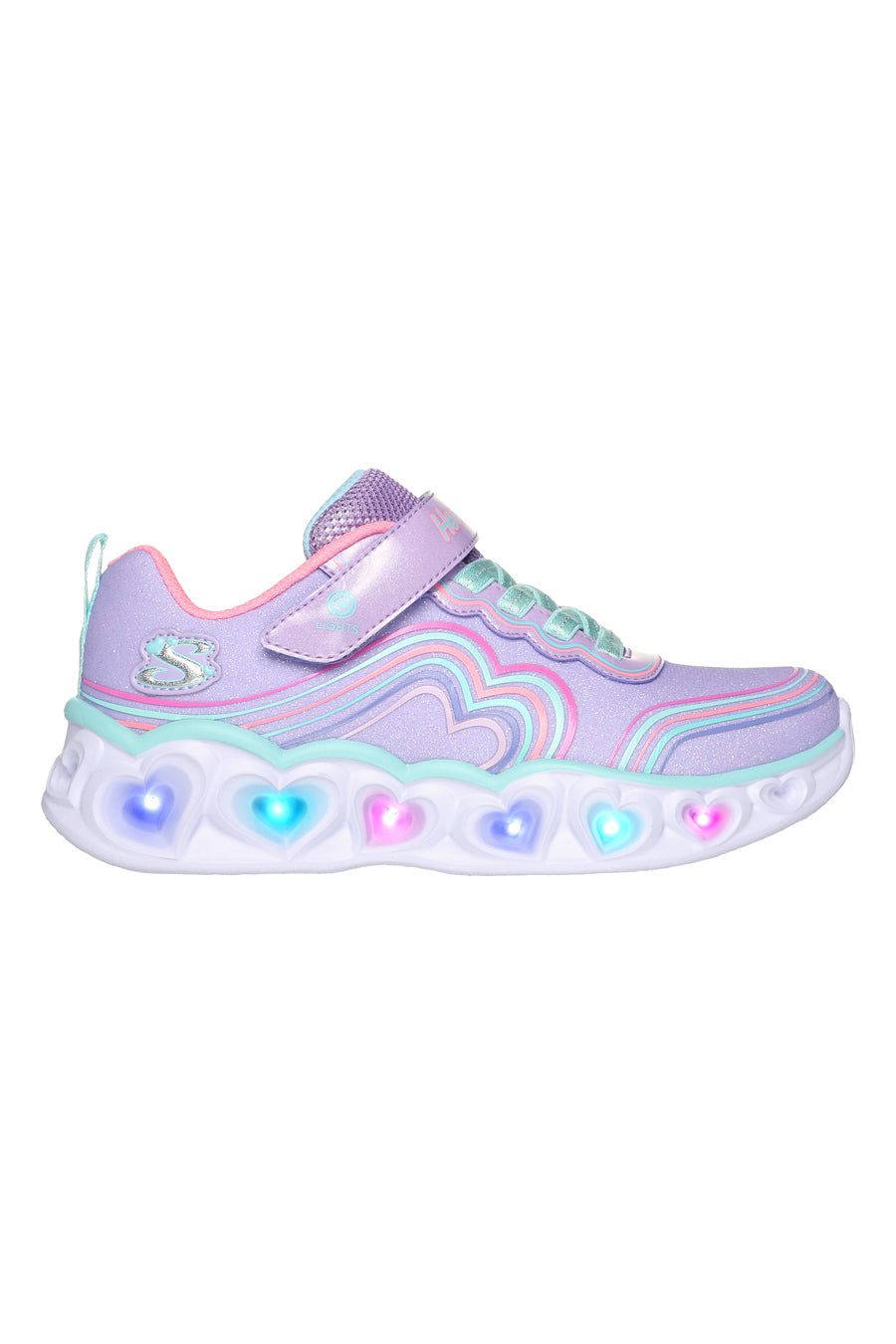 Sneakers con Luci da Bimbi Skechers Heart Lights Retro Hearts