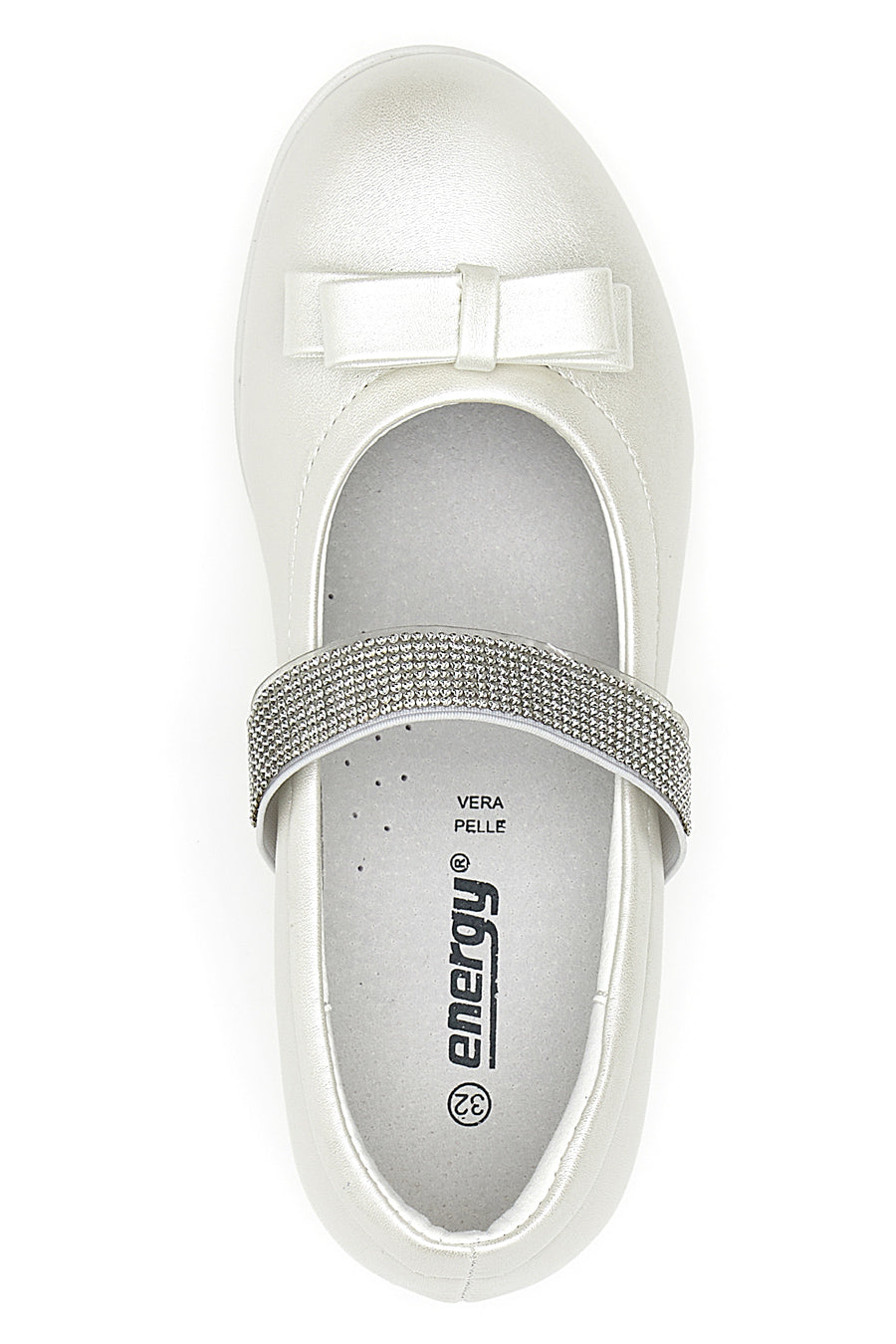 Ballerine Bianco Perlato Con Strass Energy 522