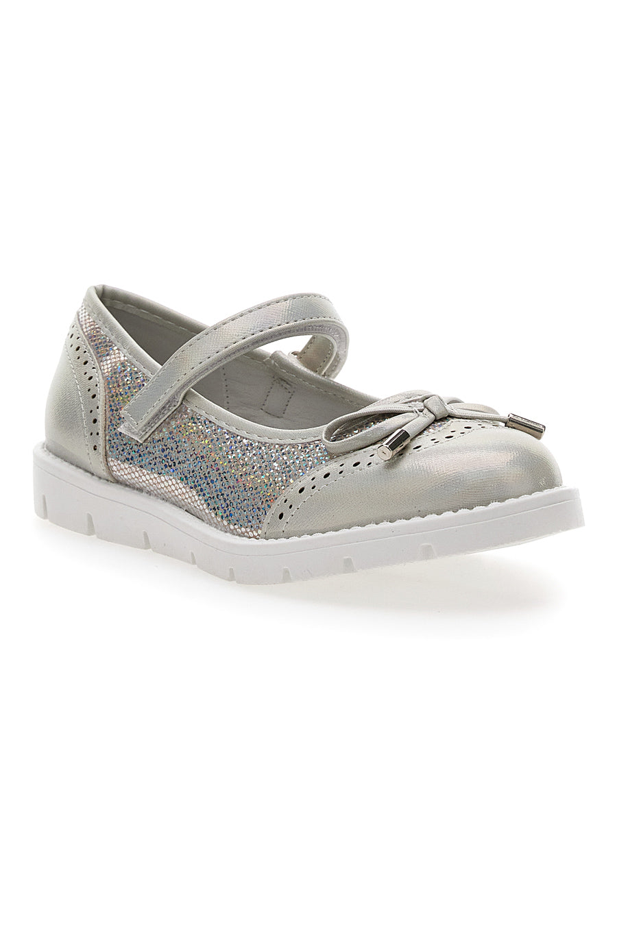 Ballerine Platino Con Cinturino e Strappo Pitt Kids 8128