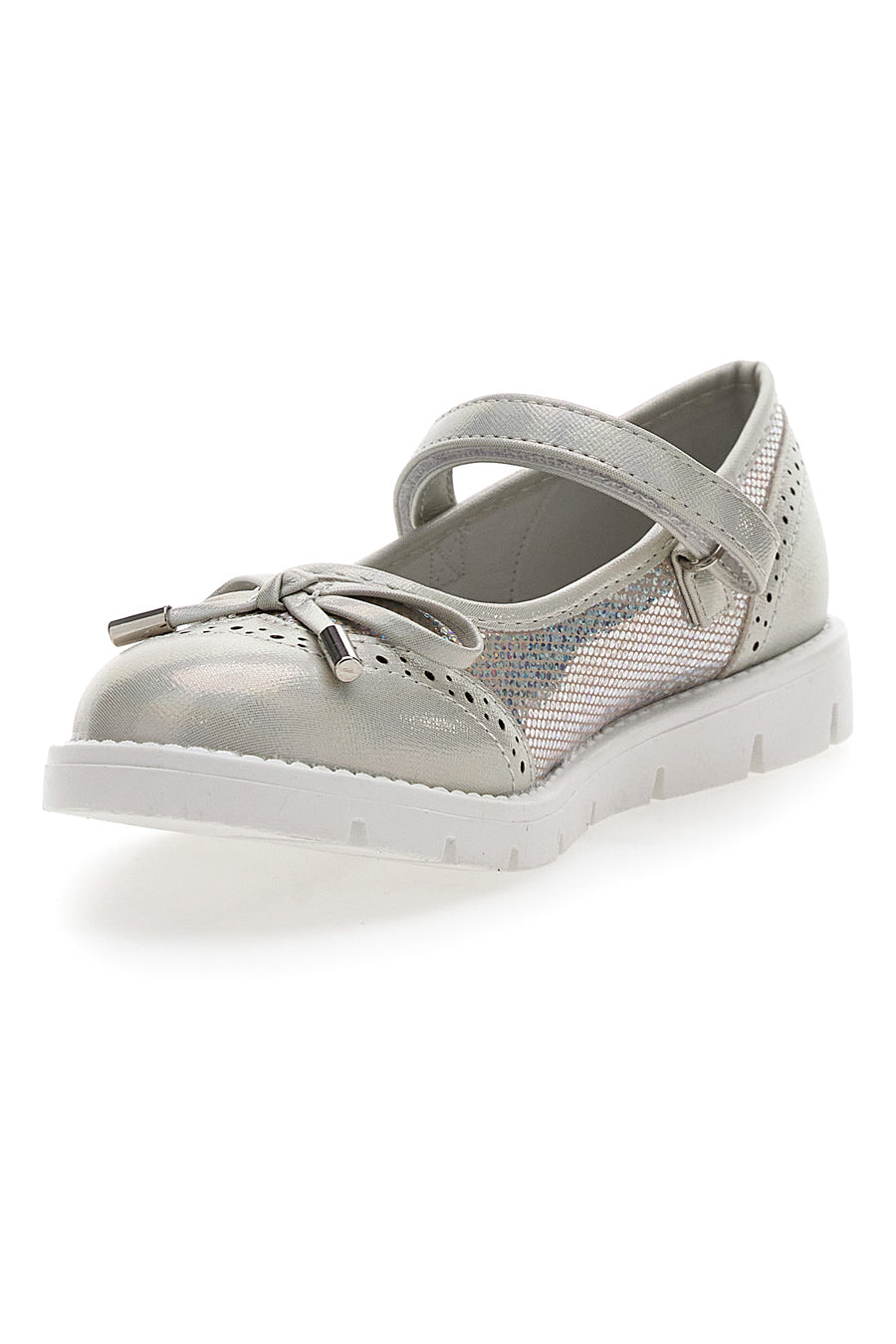 Ballerine Platino Con Cinturino e Strappo Pitt Kids 8128