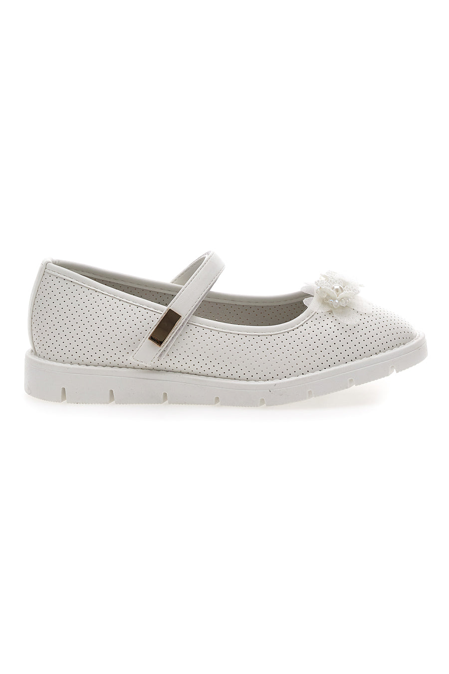 Ballerine Bianche Con Cinturino e Strappo Pitt Kids 7701