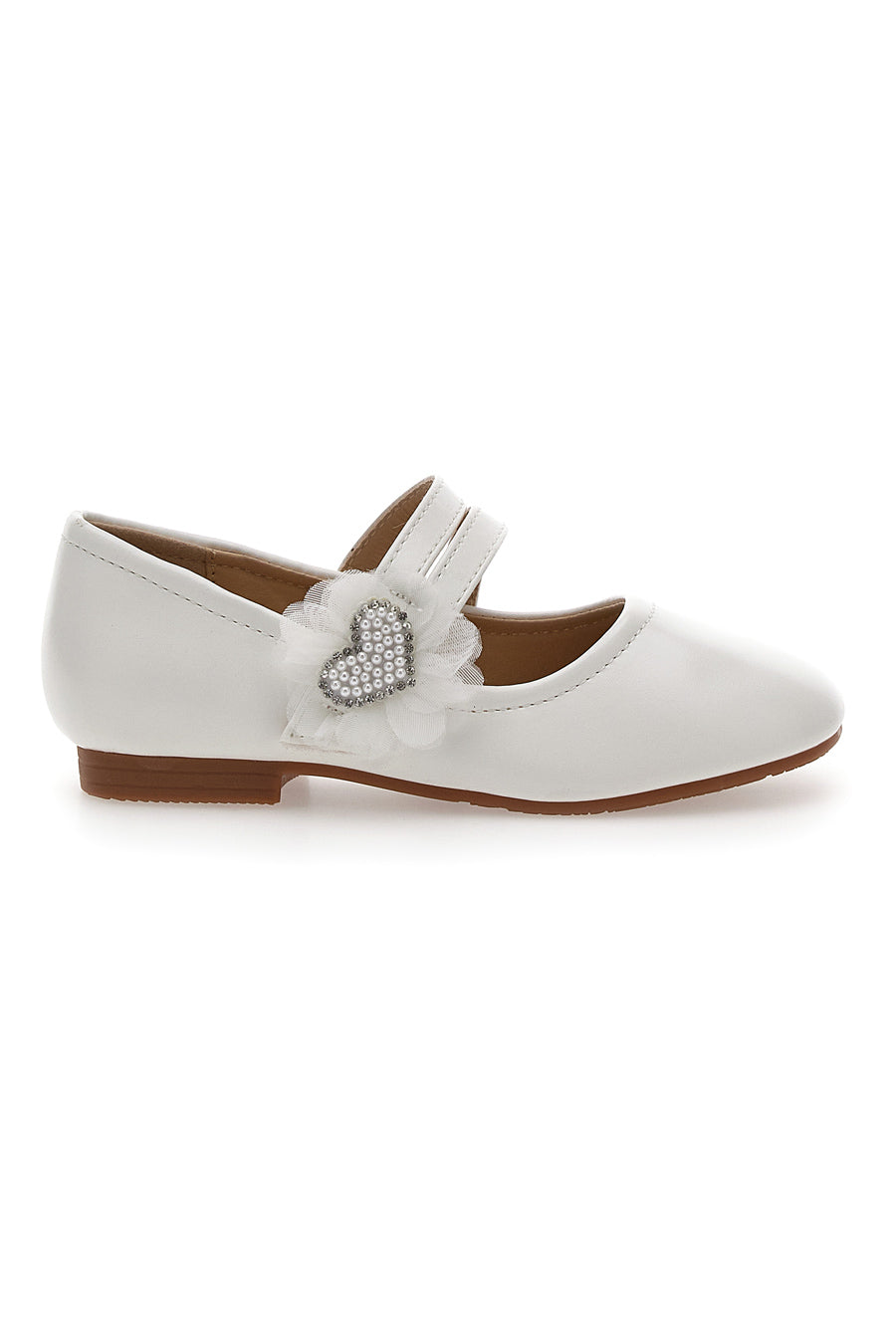 Ballerine Bianche Con Cuore e Strappo Pitt Kids 0596