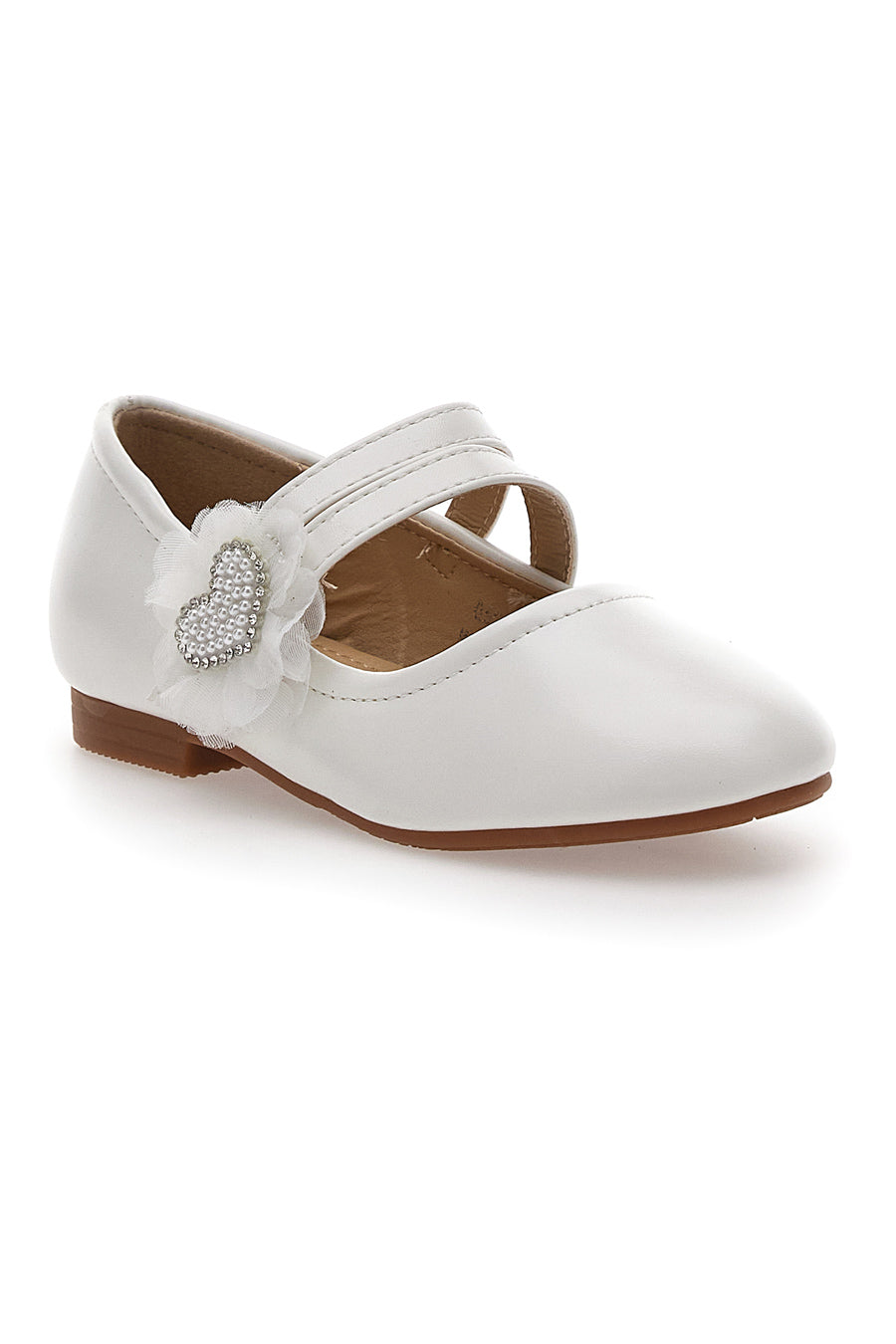 Ballerine Bianche Con Cuore e Strappo Pitt Kids 0596