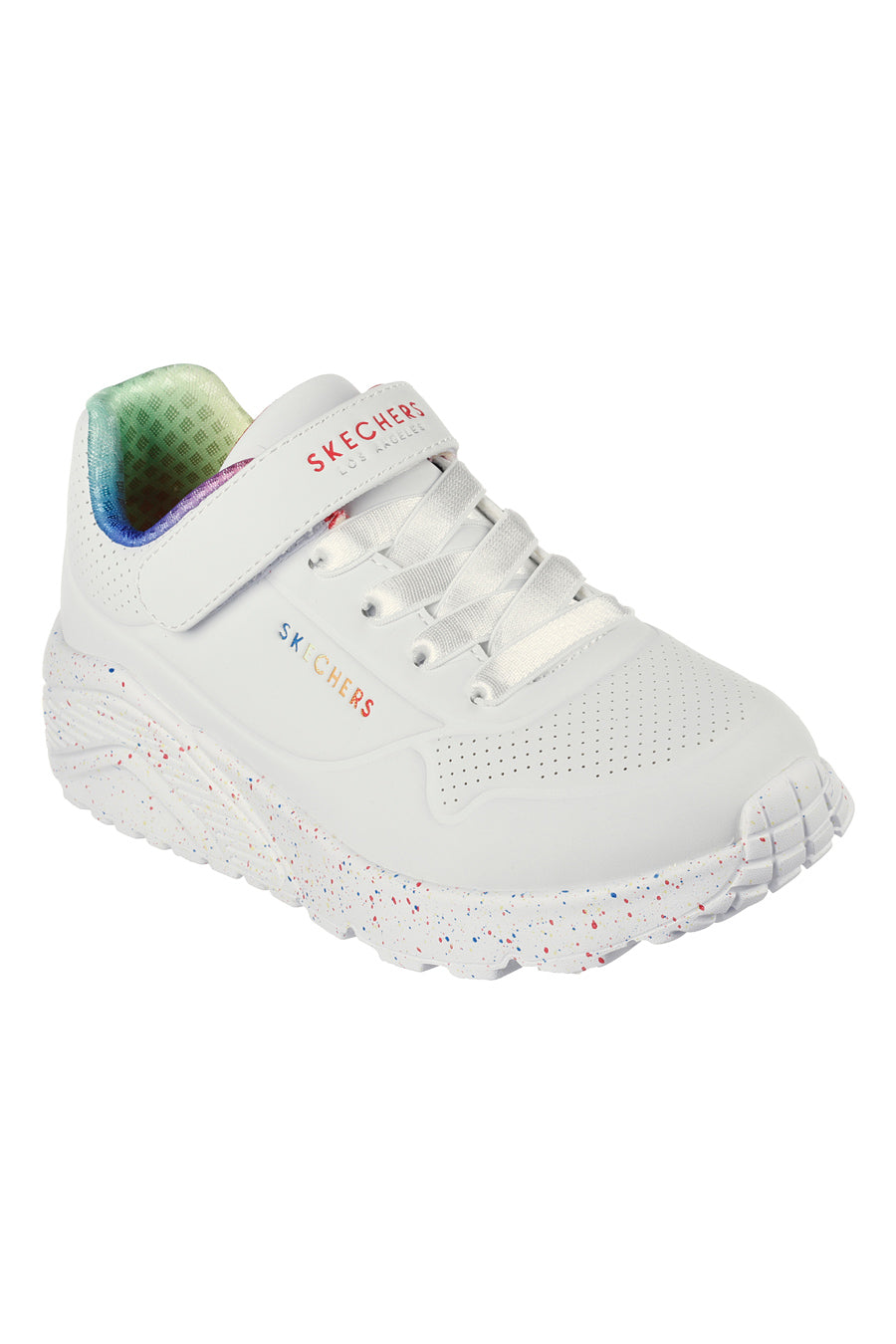 Sneakers bianche con arcobaleno SKECHERS UNO LITE RAINBOW SPECKS