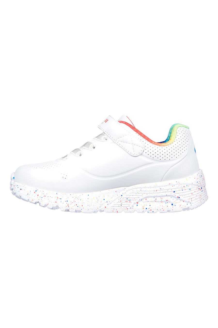 Sneakers bianche con arcobaleno SKECHERS UNO LITE RAINBOW SPECKS