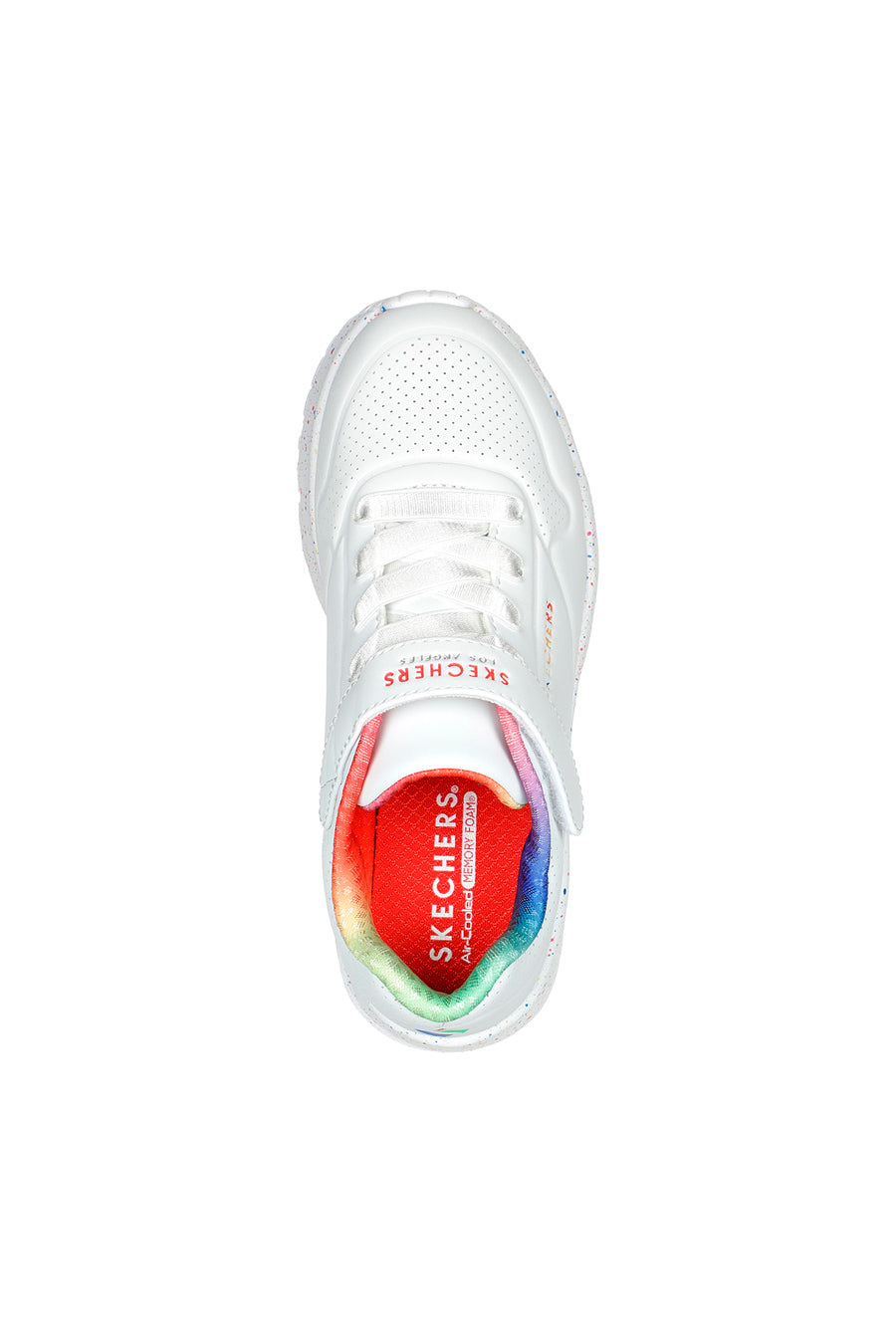 Sneakers bianche con arcobaleno SKECHERS UNO LITE RAINBOW SPECKS