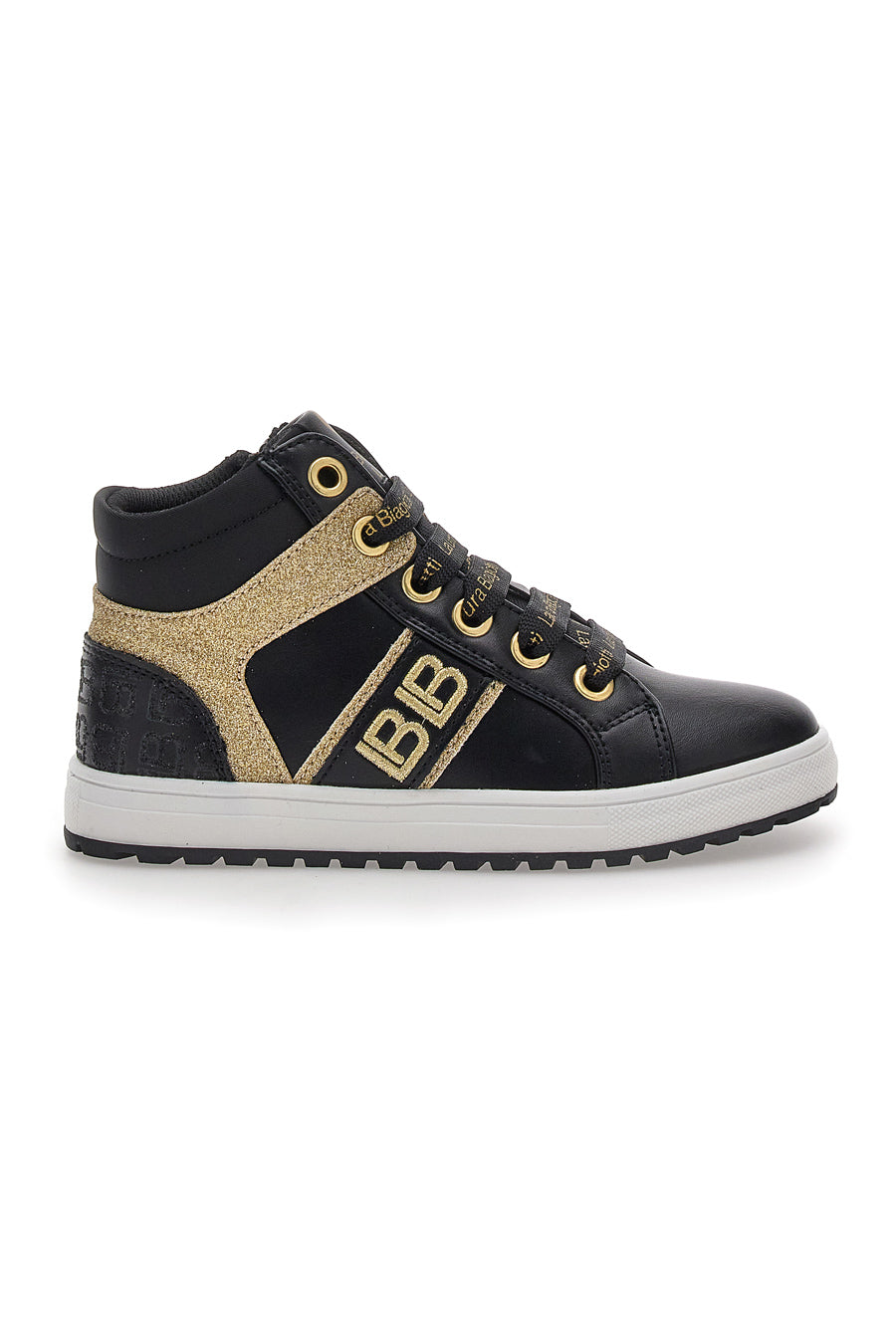 Sneakers Mid-Cut Nere e Oro Laura Biagiotti 87069387