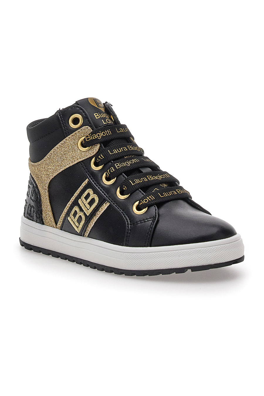 Sneakers Mid-Cut Nere e Oro Laura Biagiotti 87069387