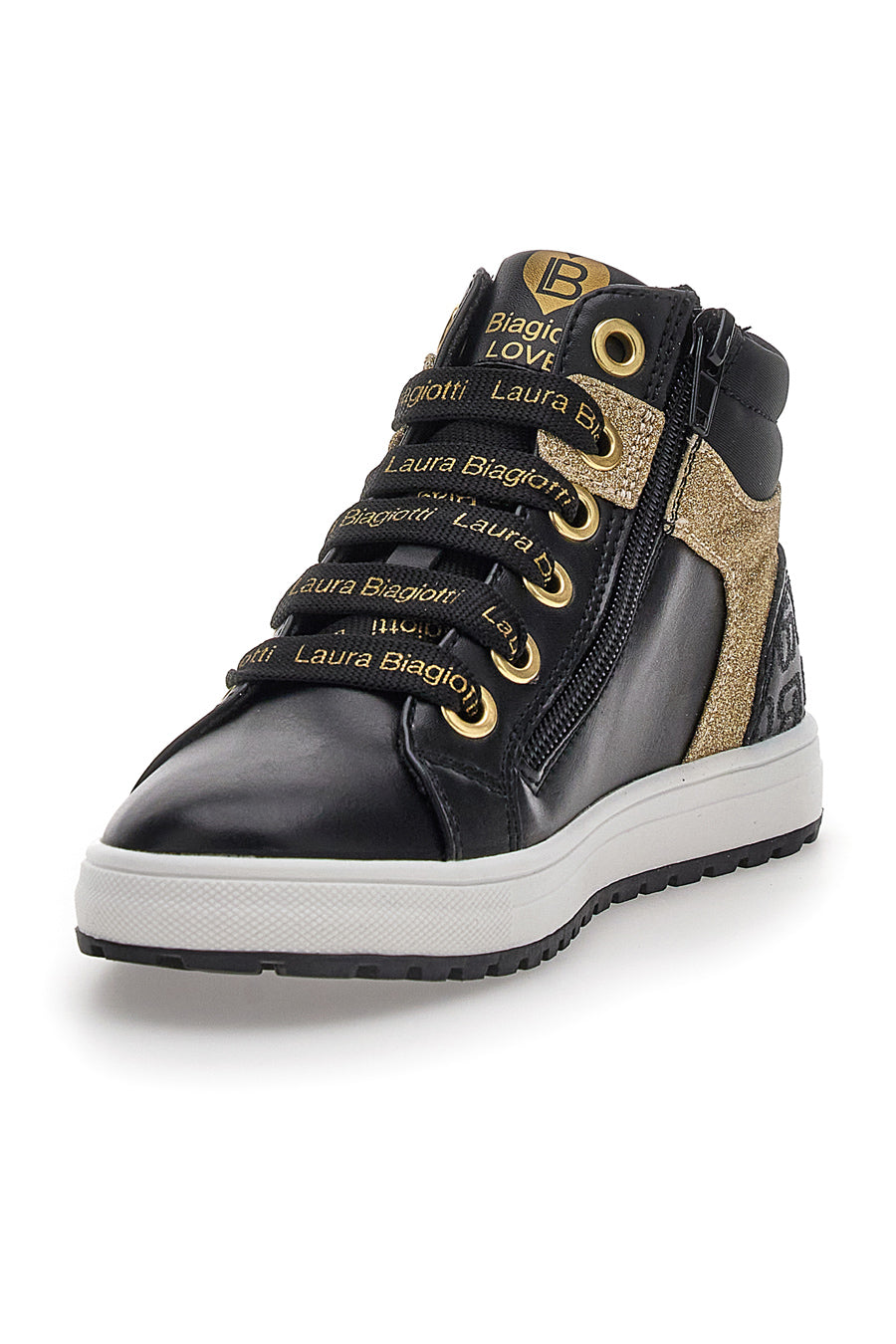 Sneakers Mid-Cut Nere e Oro Laura Biagiotti 87069387