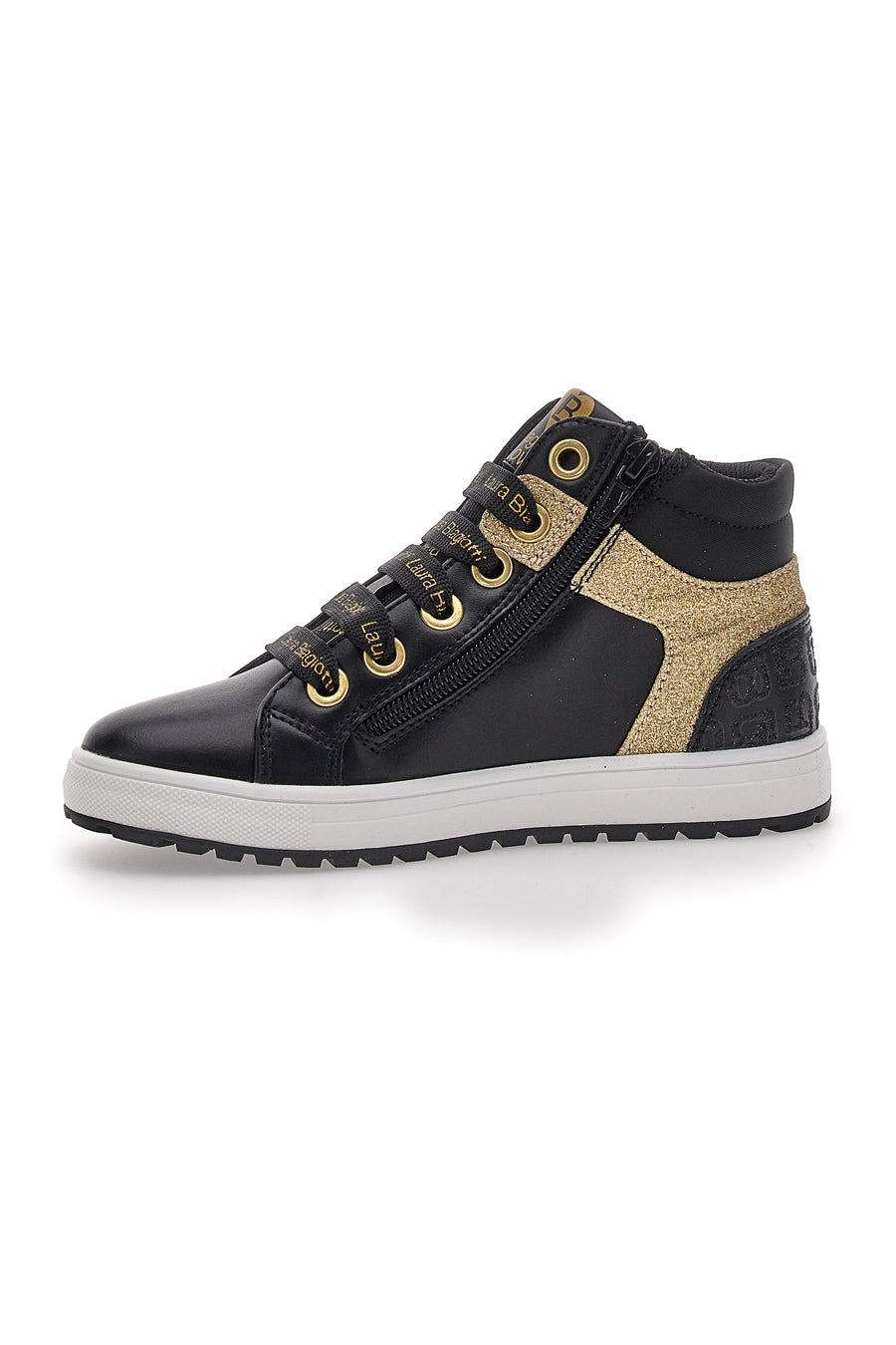 Sneakers Mid-Cut Nere e Oro Laura Biagiotti 87069387