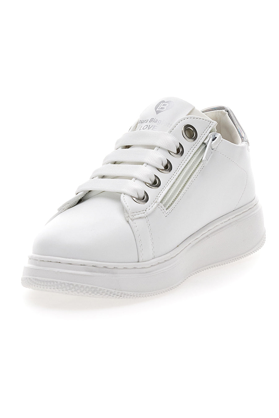 Sneakers Bianche con Dettagli Color Argento Laura Biagiotti 93919389