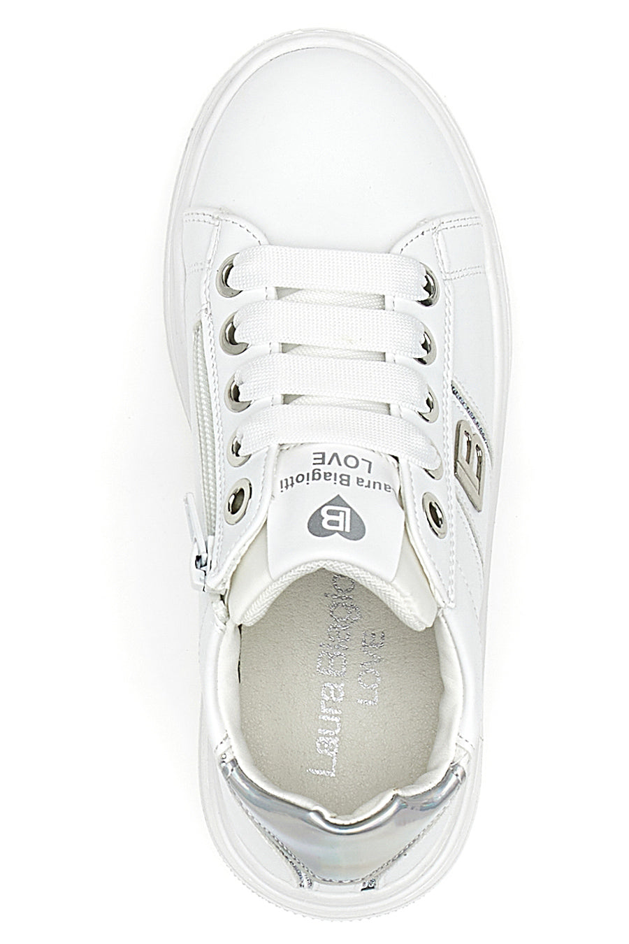 Sneakers Bianche con Dettagli Color Argento Laura Biagiotti 93919389