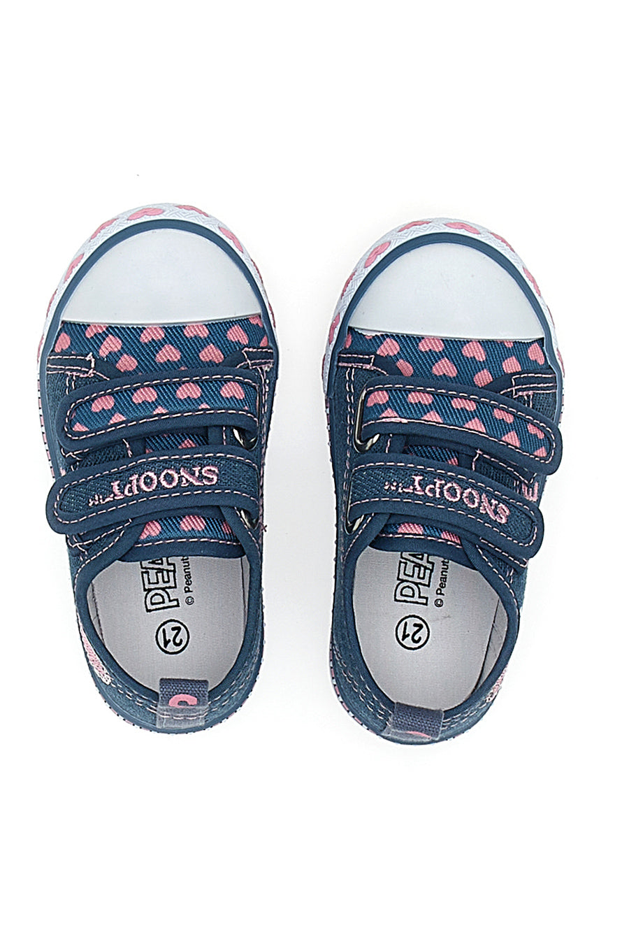 Sneakers Primi Passi Jeans con Cuoricini Rosa in Tela Snoopy 2216265