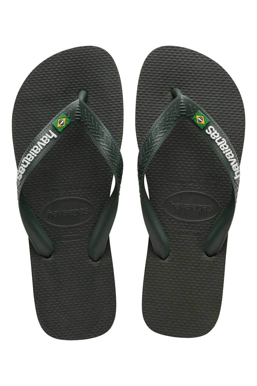 Ciabatte Infradito Verdi Havaians Brasil Logo