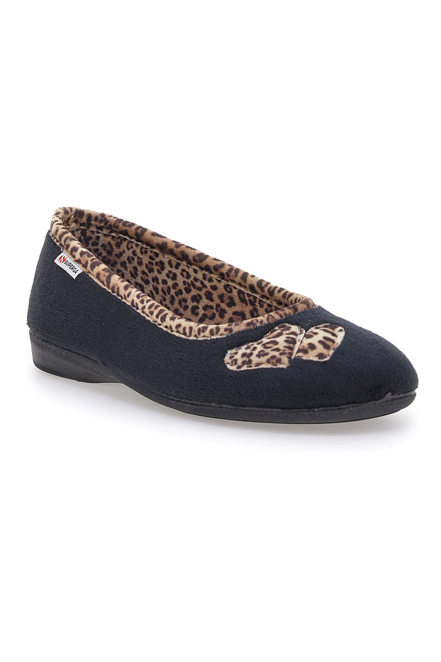 Schwarze Hausschuhe mit Animal-Print Superga 41598